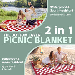 RYCHIC folded picnic blanket compact for easy transport and travel convenience