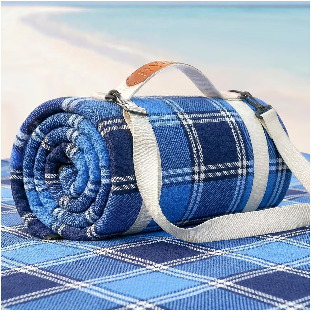 RYCHIC front folded blanket showing compact portability and quick grab convenience
