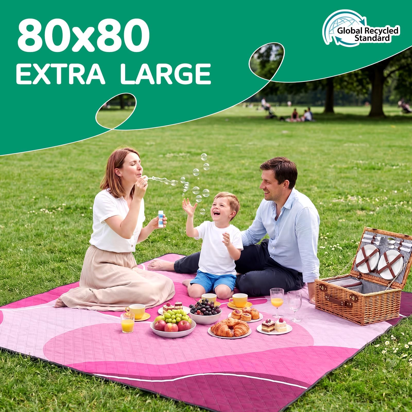 RYCHIC fully spread on sand showing large coverage for family beach comfort