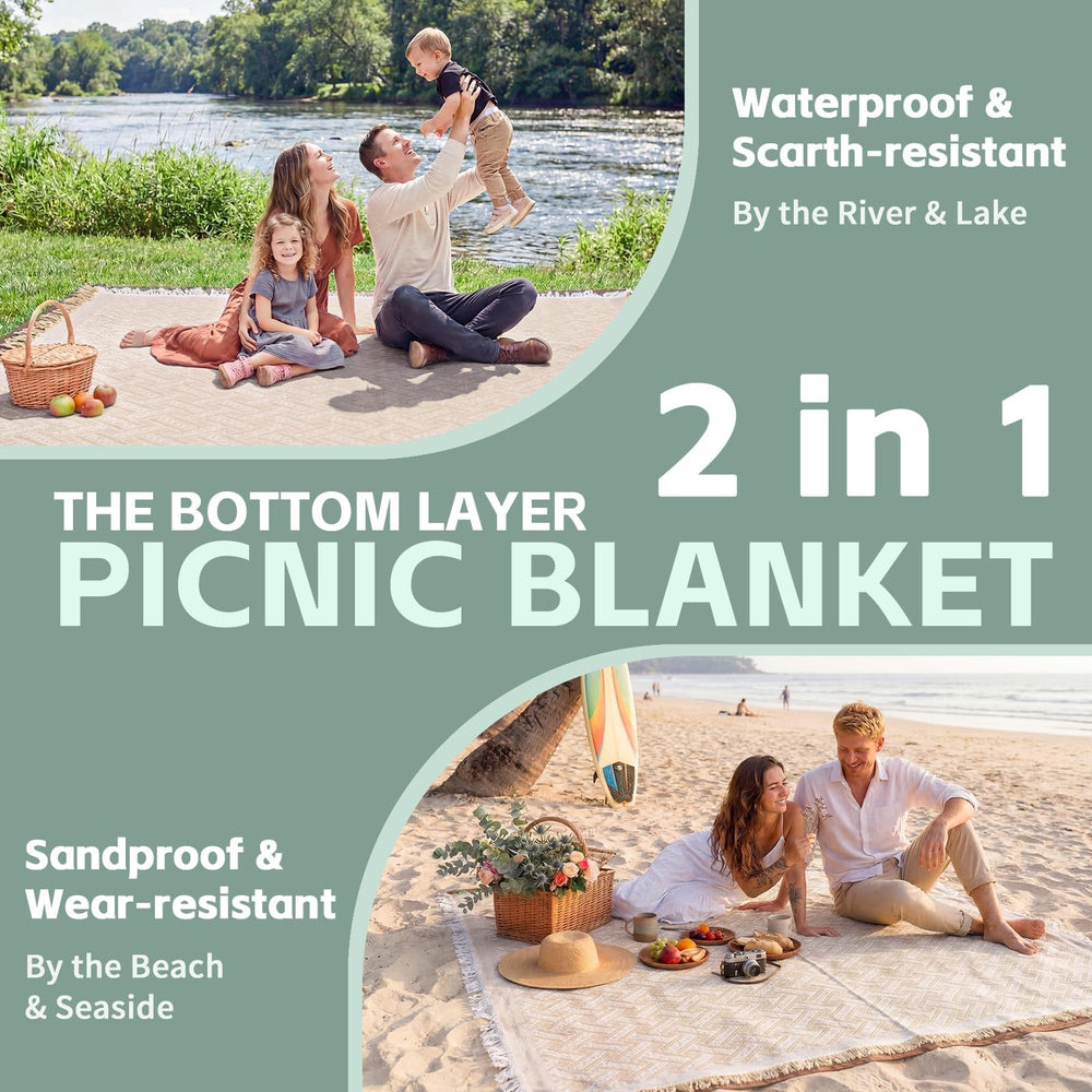 RYCHIC blanket in use on beach with family enjoying space benefit