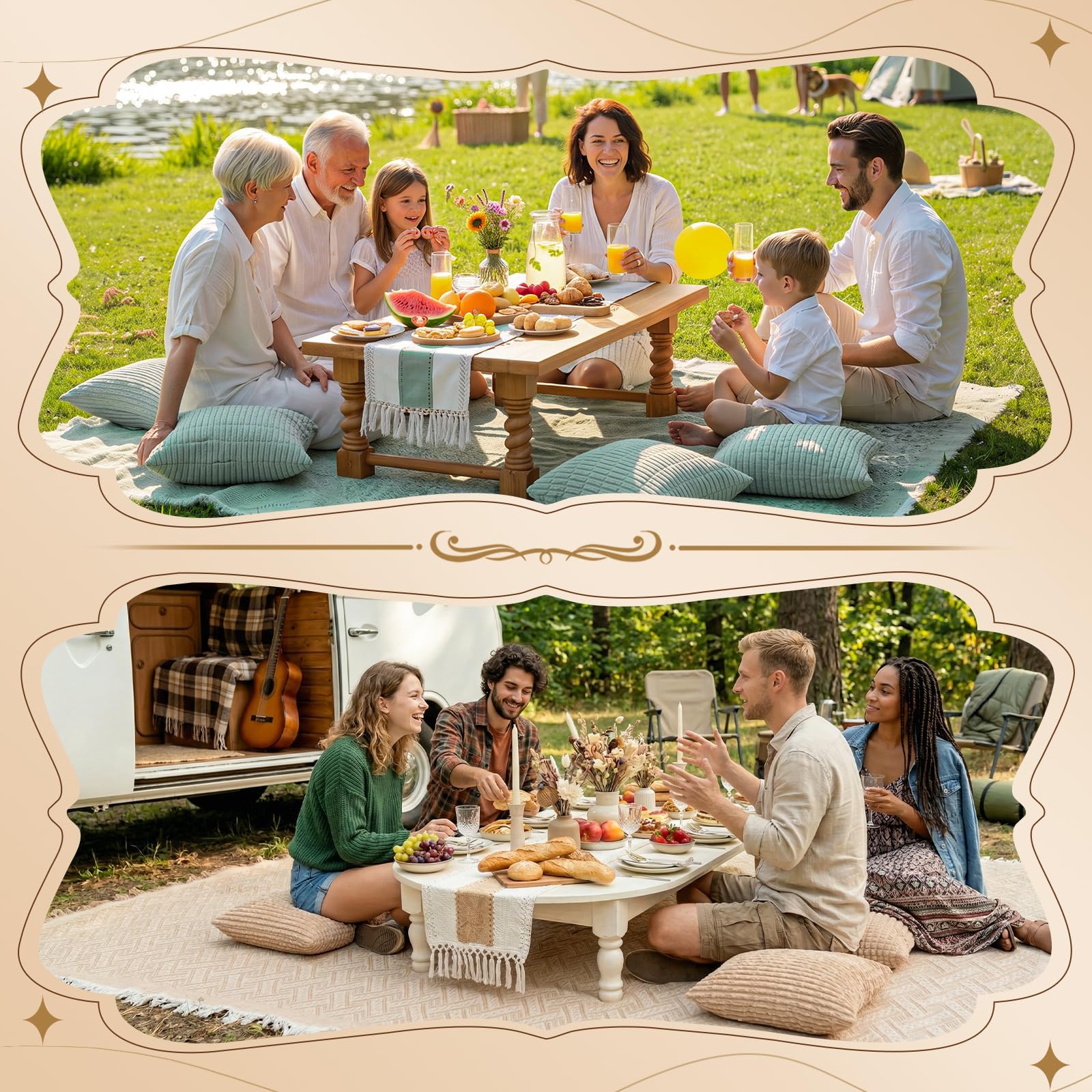 RYCHIC six pillow covers arranged to show matching accents and comfort