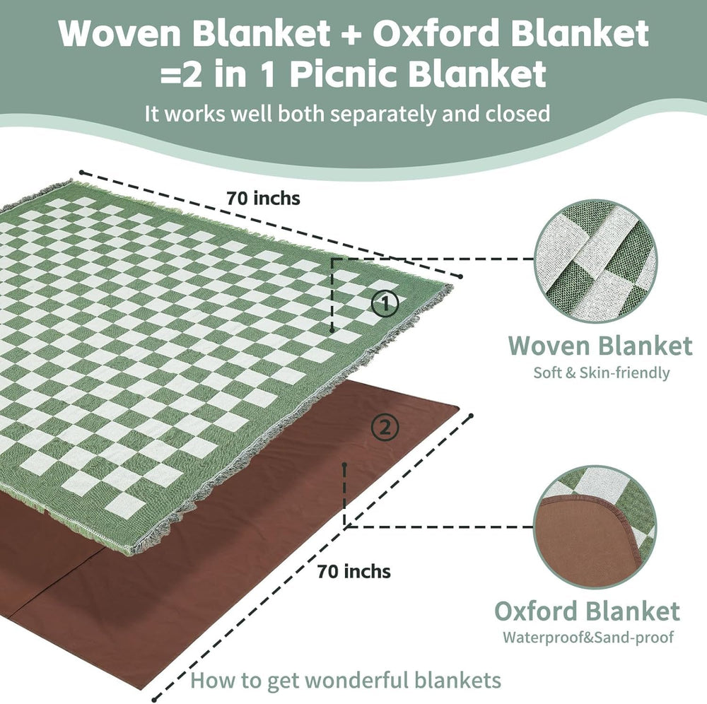 RYCHIC blanket beside a beach towel showing generous extra-large size