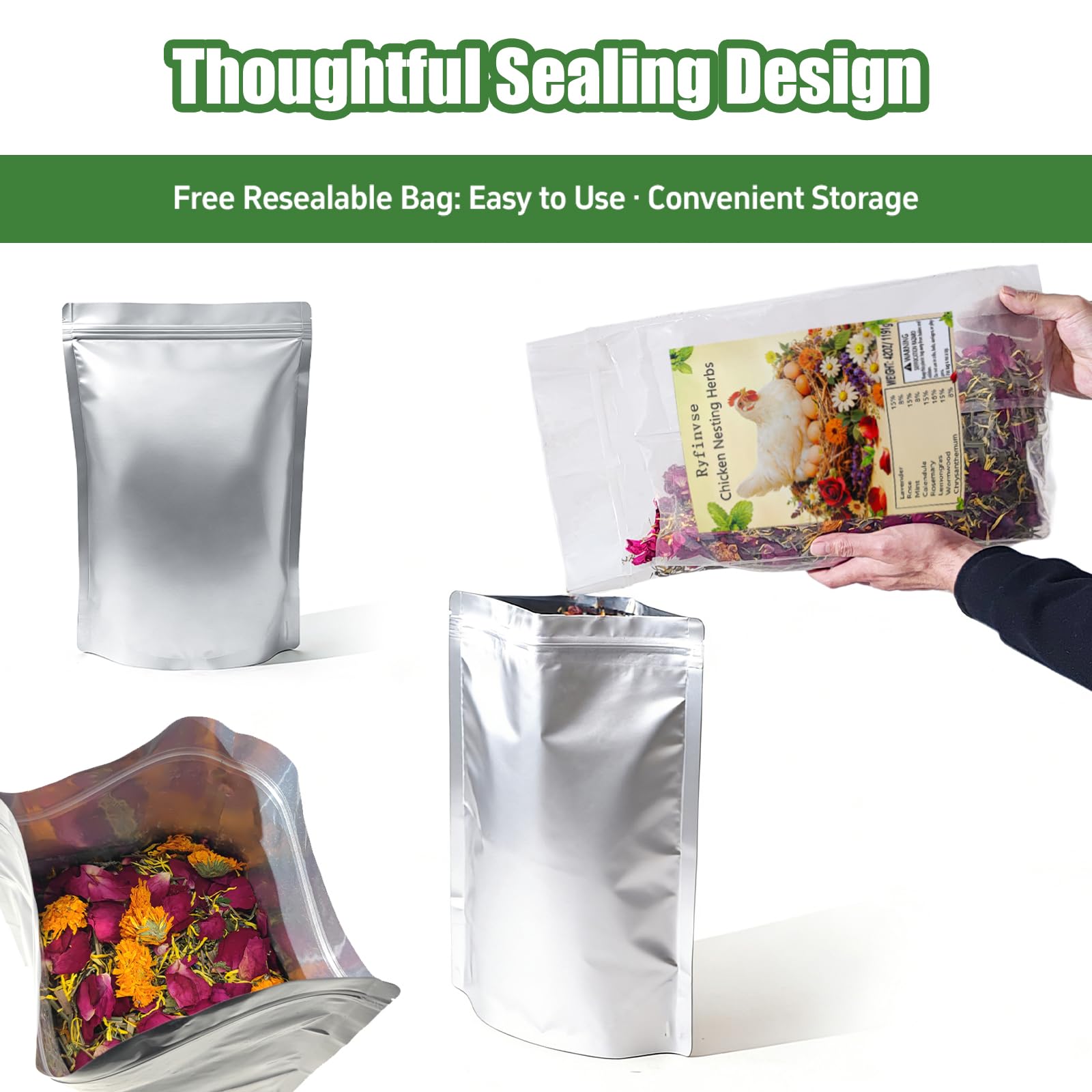 Ryfinvse 42oz bag beside a measuring cup illustrating size and cost-effective supply