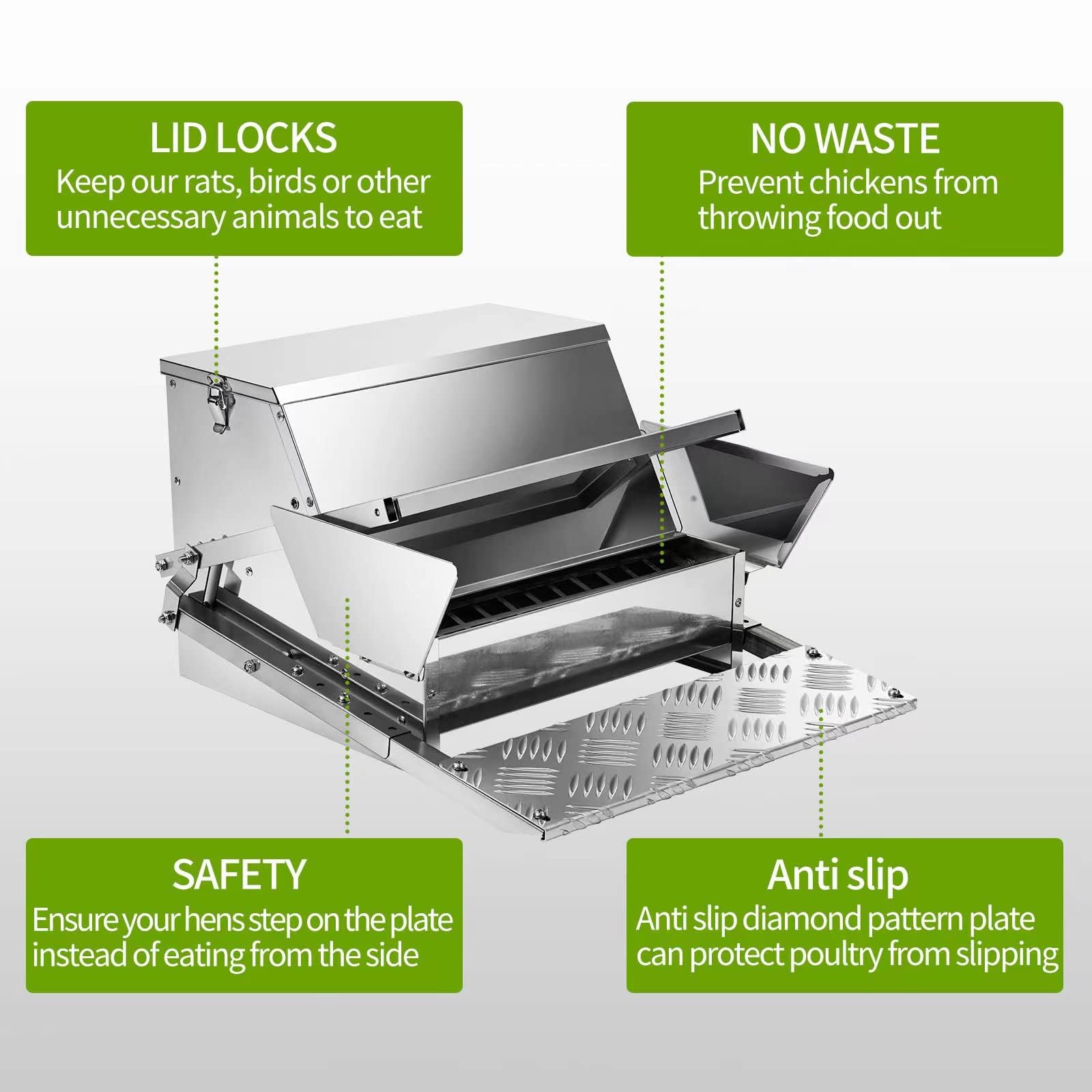 RYFT capacity comparison with feed bag showing 25 lb storage convenience