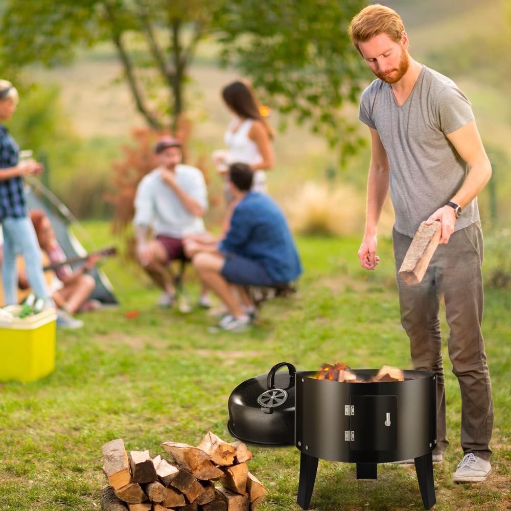 RYHOFOUD smoker in a backyard setting showing social meal preparation benefit