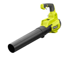 RYOBI blower front view showing design and portability for faster yard cleanup