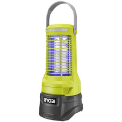 RYOBI bug zapper close-up of electric mesh and removable tray for easy cleanup