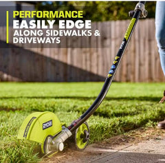 RYOBI Expand-It attached to straight-shaft trimmer converting tool for multiple tasks