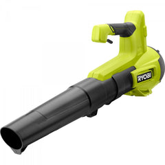 RYOBI jet fan blower front view showing compact design and quick start benefit
