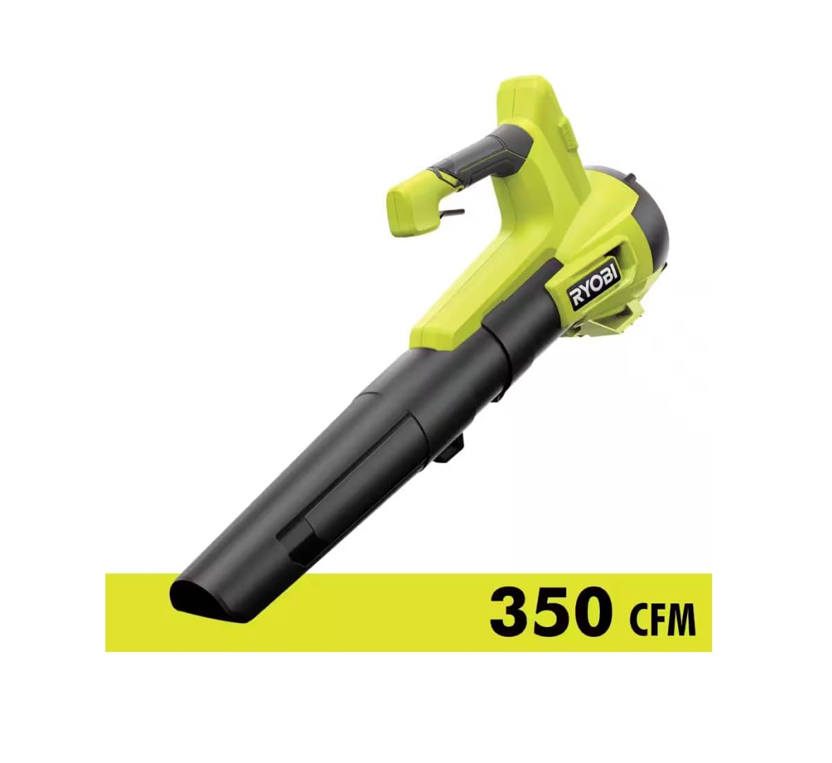RYOBI label and specs plate showing model PCLLB01B and power details