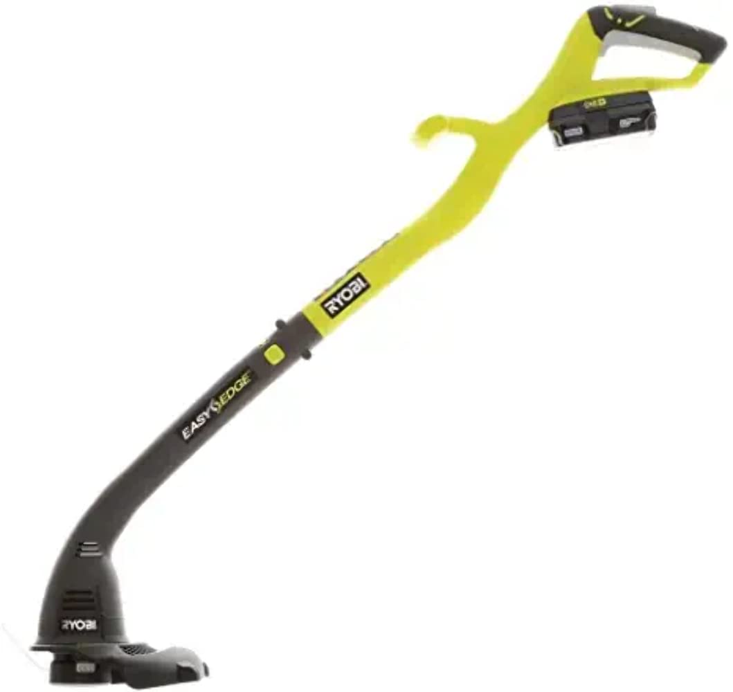 RYOBI front view of trimmer-edger showing lightweight design and easy control