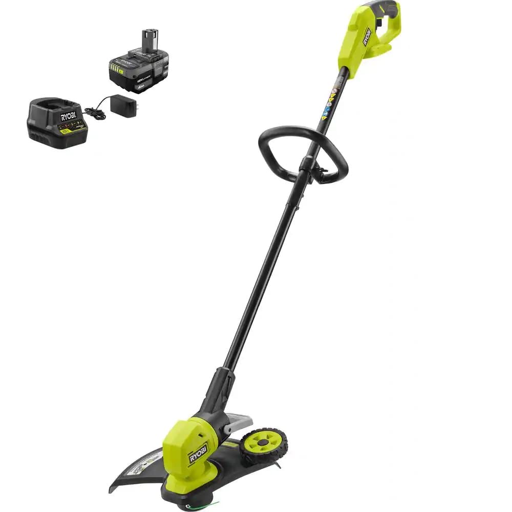 RYOBI front view of trimmer/edger showing compact design and quick conversion benefit
