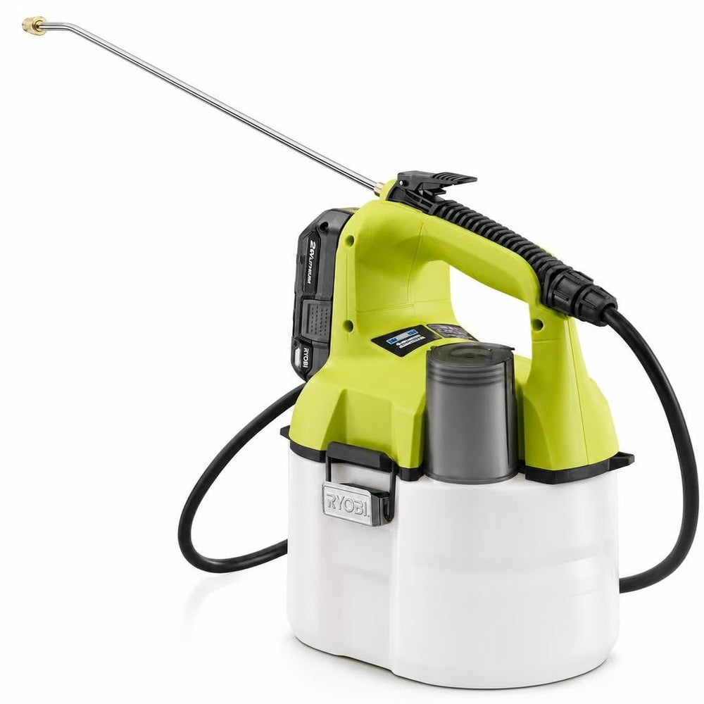 RYOBI tank cap and label showing easy refill benefit