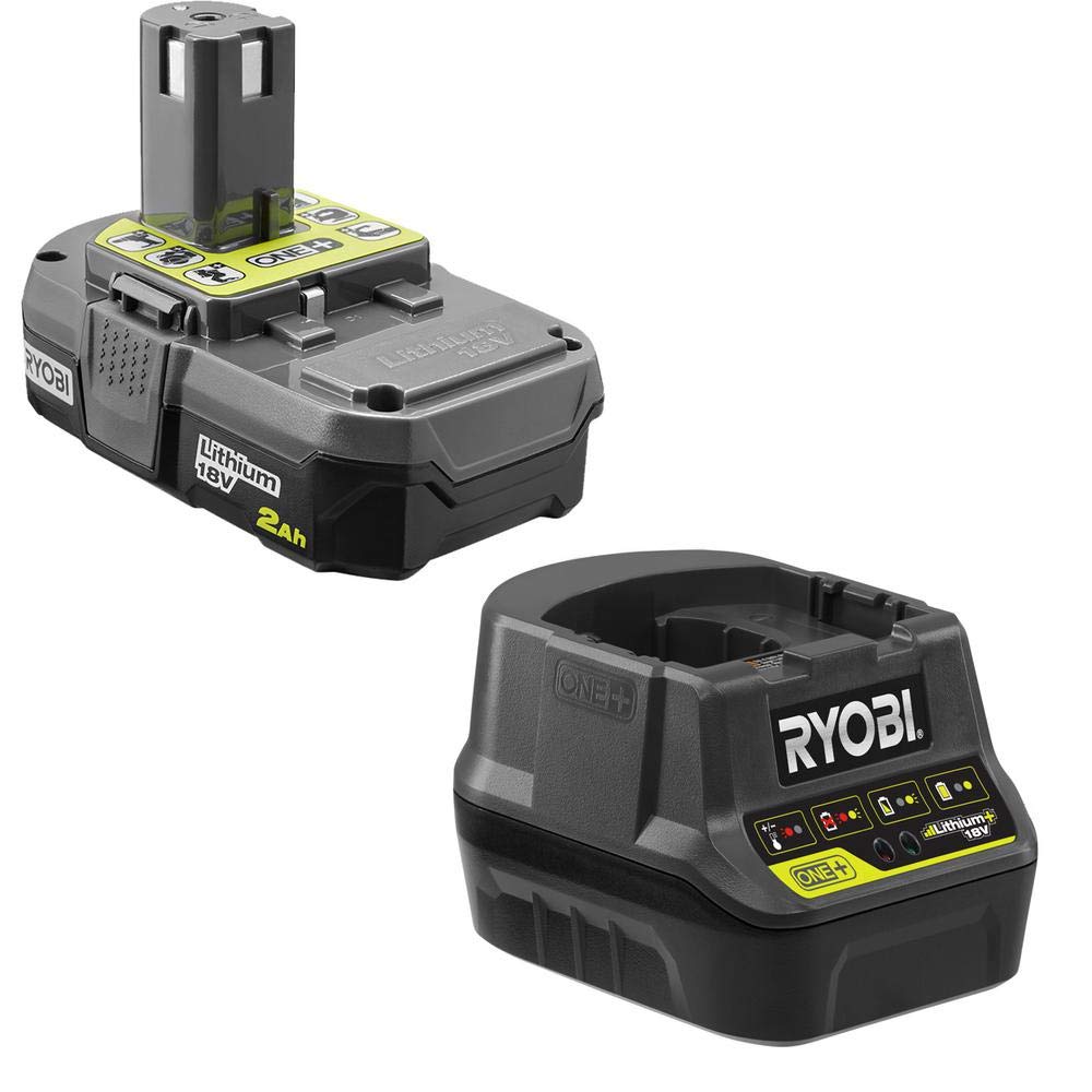 RYOBI P2850 with 2.0 Ah battery attached demonstrating quick swapable power benefit