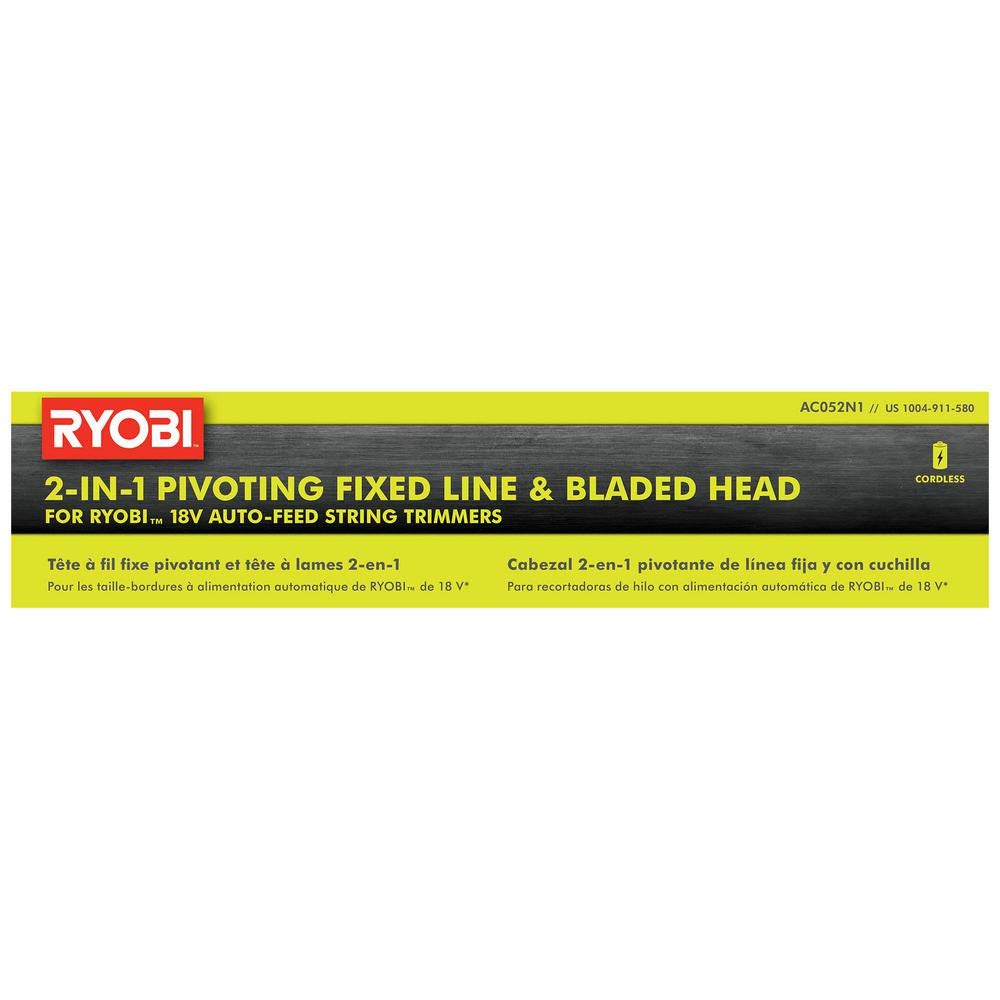 RYOBI packaging and label details showing model and safety information