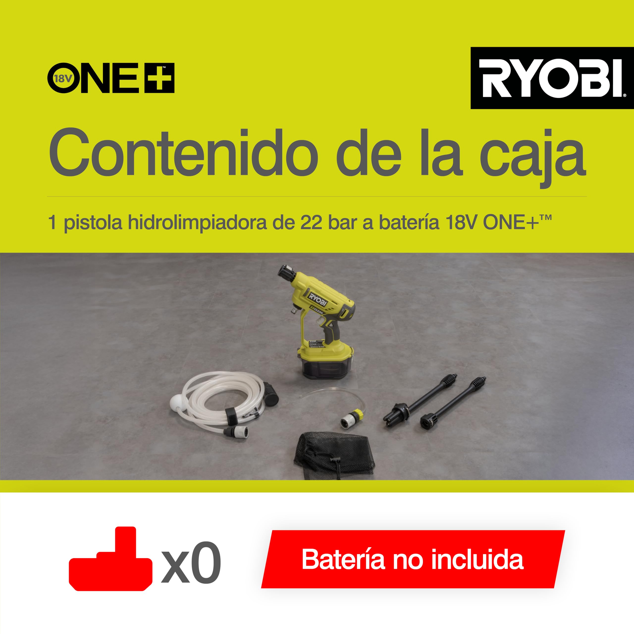 RYOBI turbo jet demo showing concentrated high-pressure cleaning