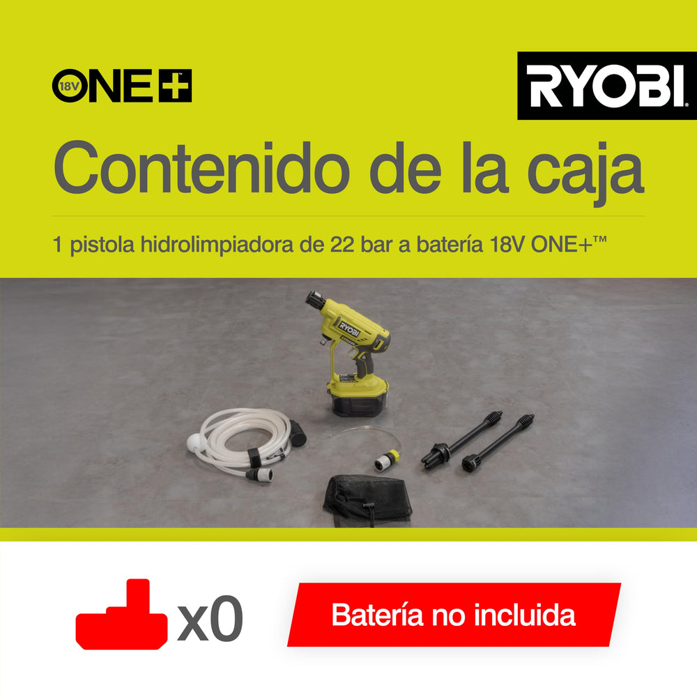 RYOBI turbo jet demo showing concentrated high-pressure cleaning