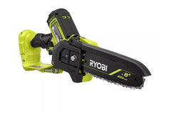 RYOBI bar and chain close-up displaying sharp teeth for faster cutting