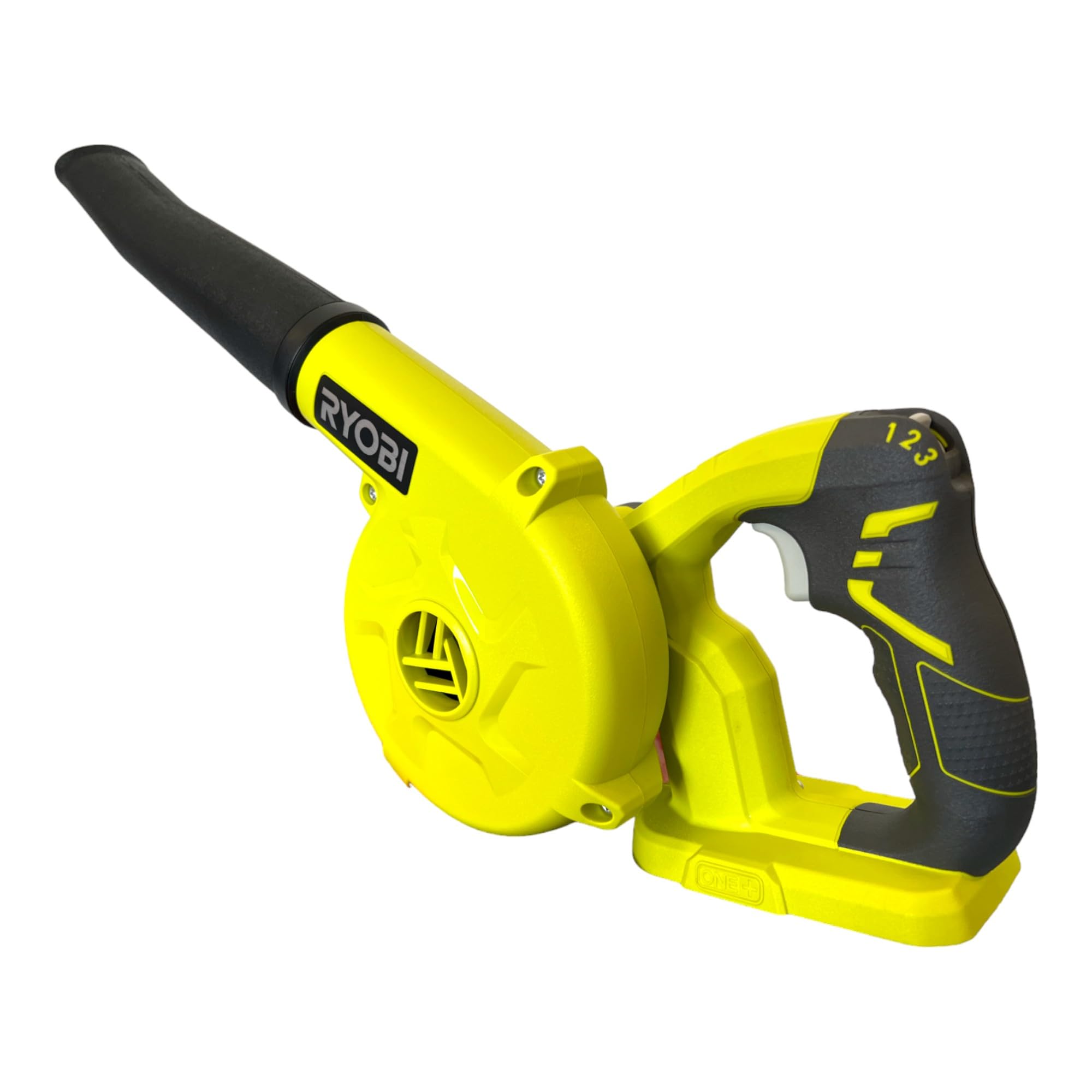 RYOBI angled nozzle ready to direct airflow precisely toward debris