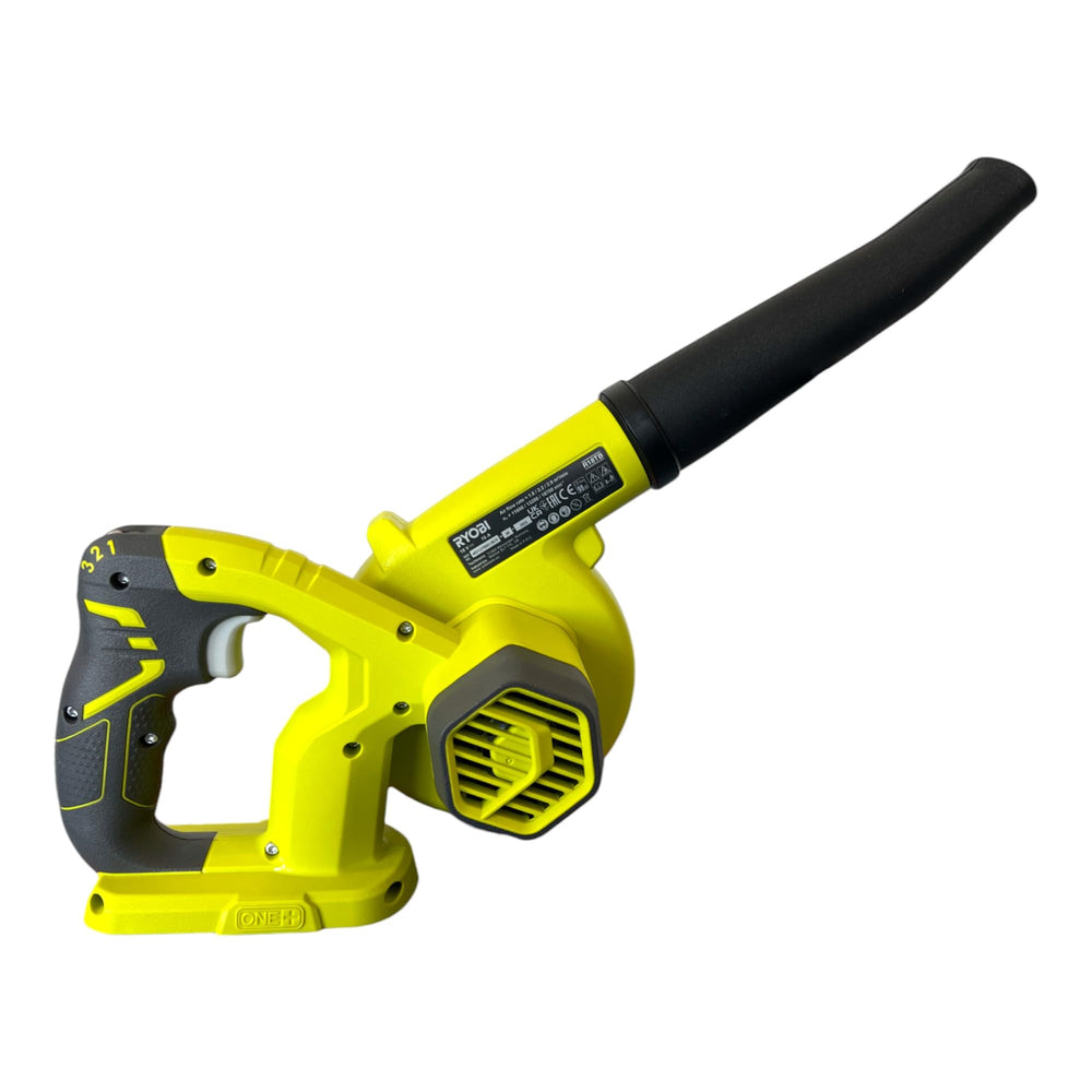 RYOBI product label showing ONE+ compatibility and zero tool note