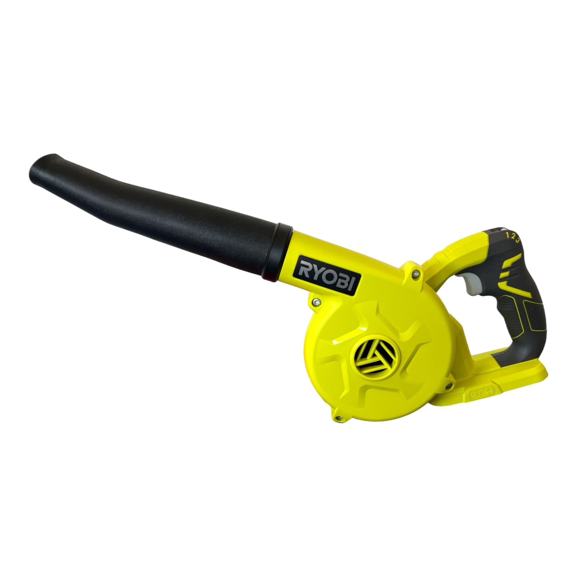 RYOBI blower in hand for size comparison and comfortable handling