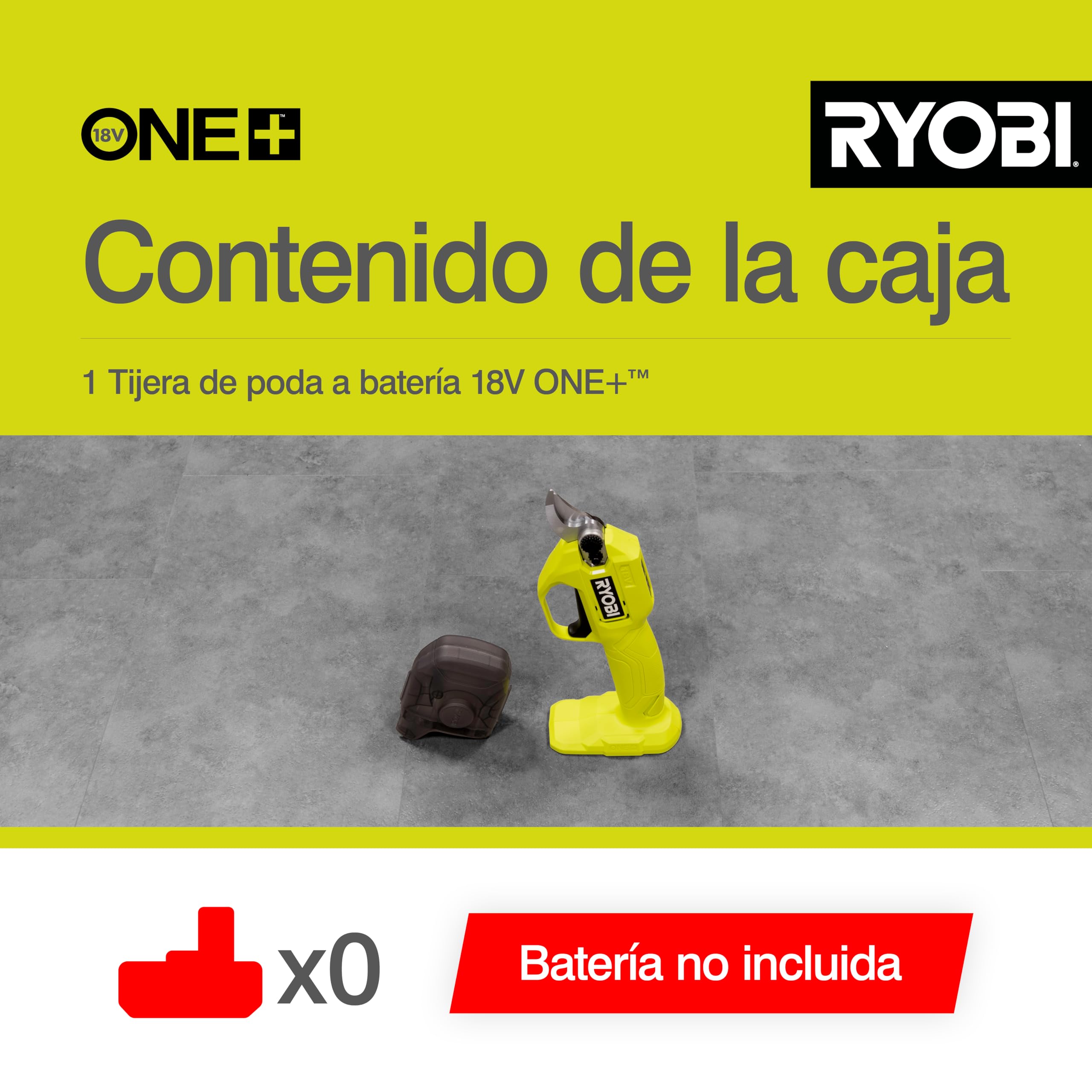 RYOBI secateurs next to ruler for scale showing compact size and control