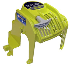 RYOBI starter housing close-up showing mounting points and precise fit