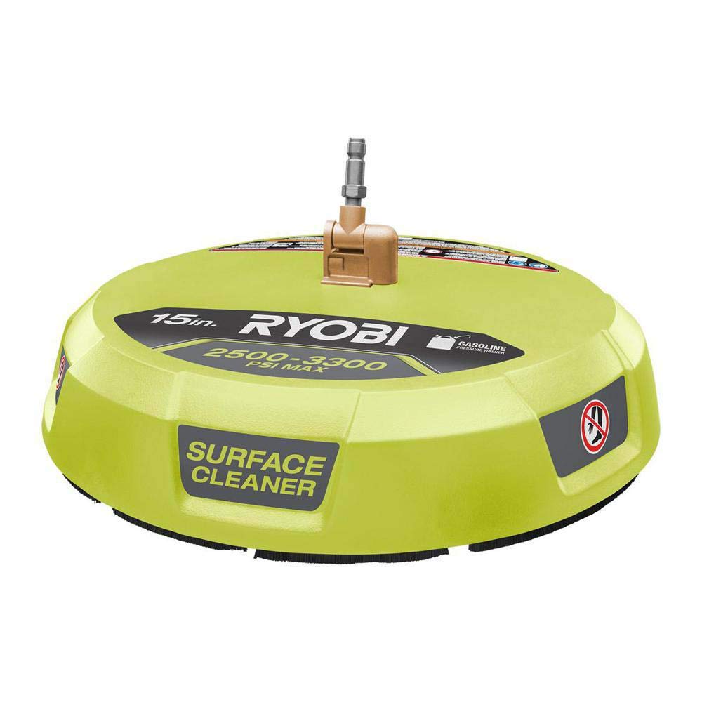 RYOBI close-up of dual rotating jet nozzles delivering even spray and streak reduction