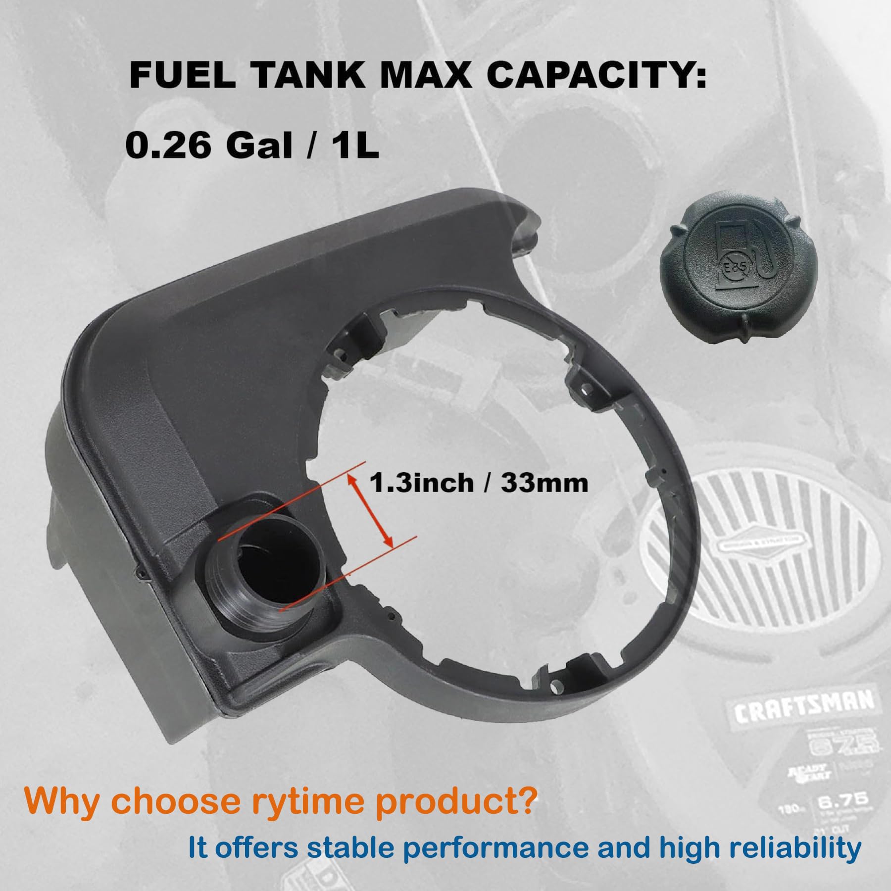 RYTIME installed on mower demonstrating direct-fit replacement benefit