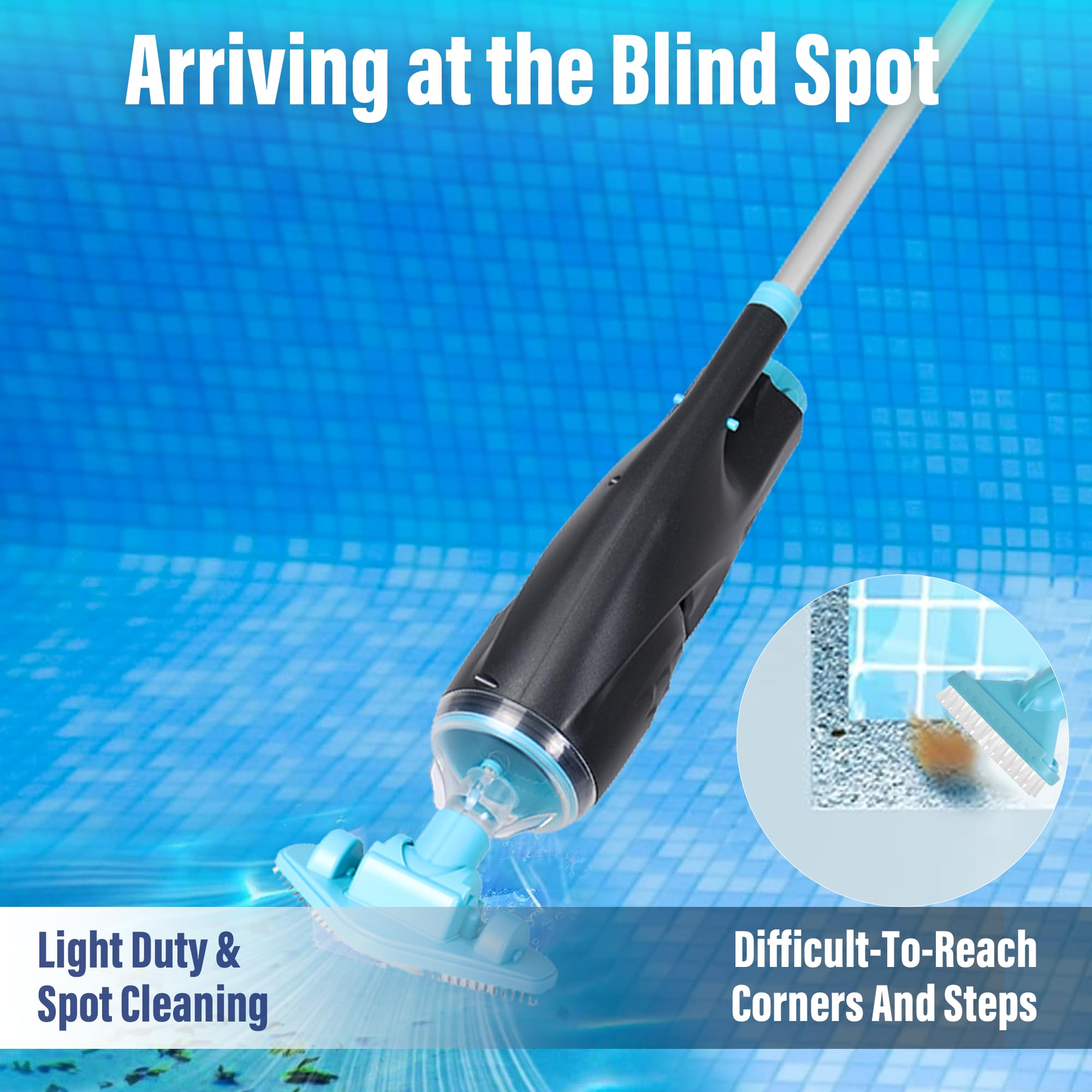 S7 cleaning inside a spa, efficient dirt removal without cords