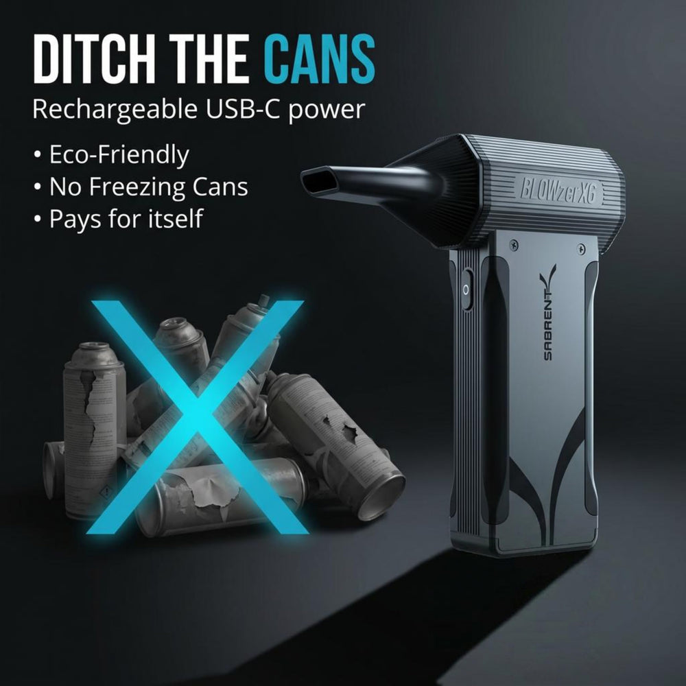 SABRENT BLOWZER X6 interchangeable nozzles close-up for targeted and wide airflow options
