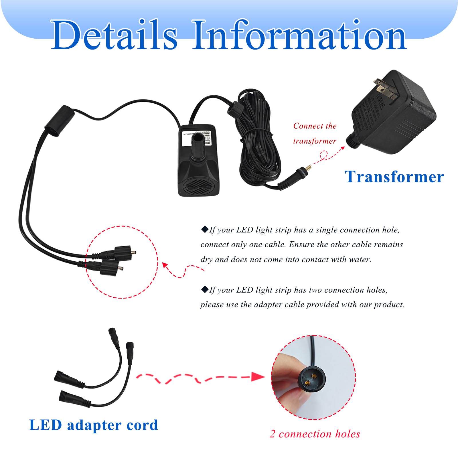 SAC SMARTEN ARTS adapter cord detail showing LED connector compatibility for lighting