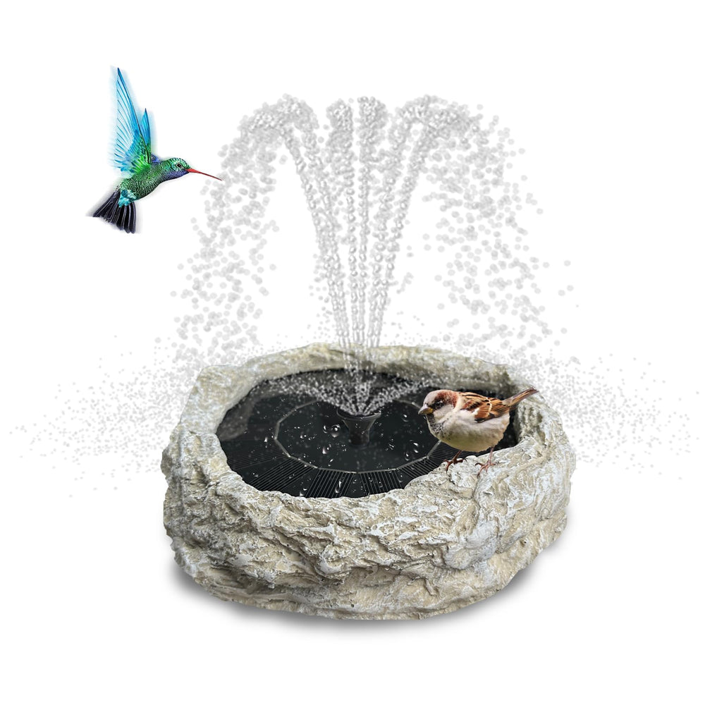SAC SMARTEN ARTS resin rock fountain front view showing natural look and easy setup