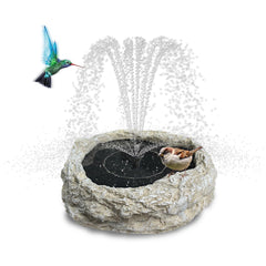 SAC SMARTEN ARTS resin rock fountain front view showing natural look and easy setup