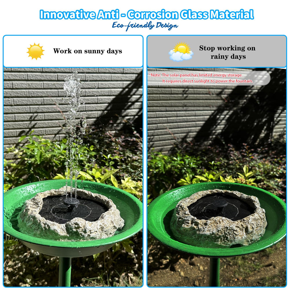 SAC SMARTEN ARTS fountain spraying in birdbath attracting birds and movement