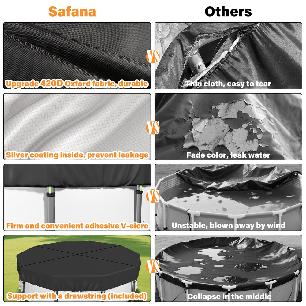 Safana elastic support rope in use preventing sagging and water pooling