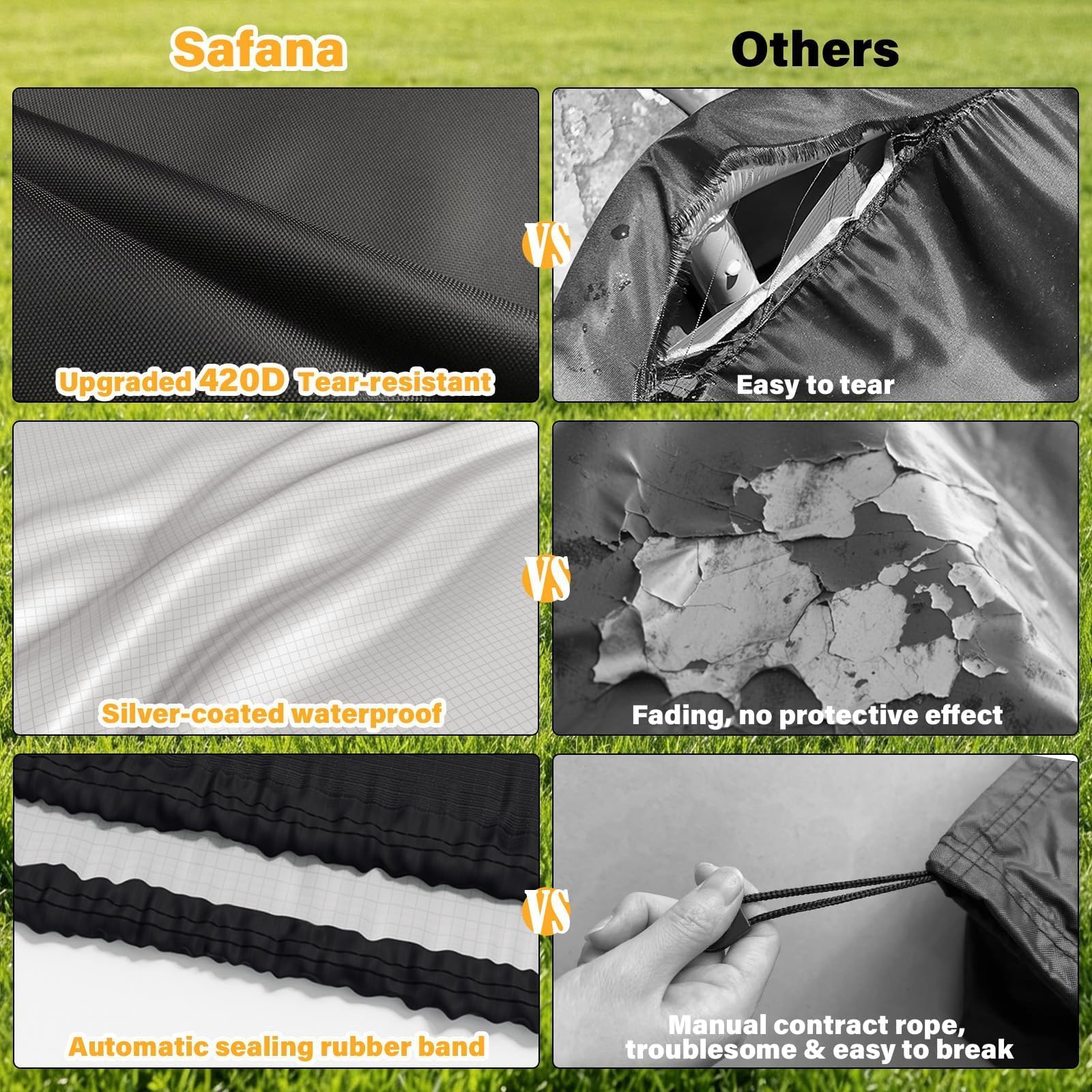 Safana 420D fabric texture macro demonstrating durable tear-resistant material