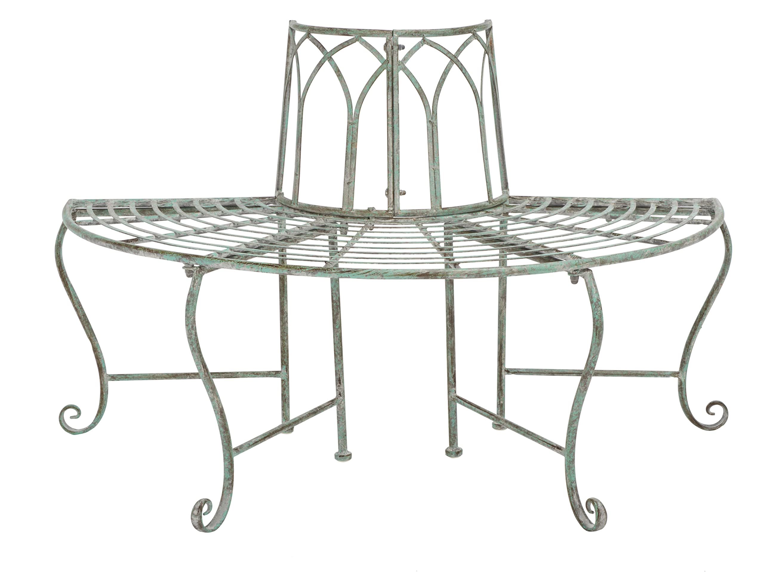 SAFAVIEH Abia bench front view showing vintage design and durable seating