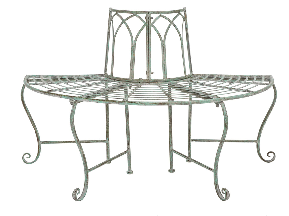 SAFAVIEH Abia bench front view showing vintage design and durable seating