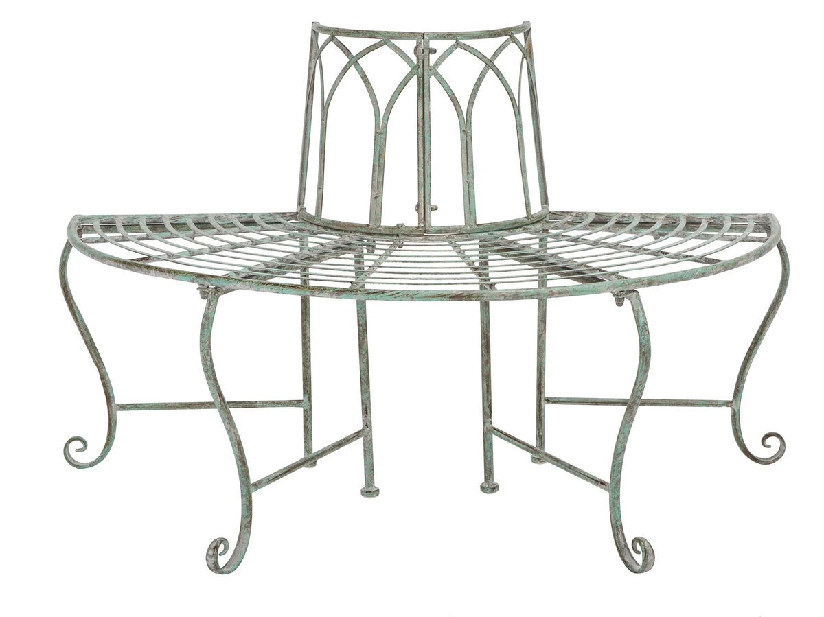 SAFAVIEH Abia bench front view showing vintage design and durable seating
