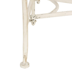 SAFAVIEH Abner side view of armrests showing supportive iron arms for comfortable sitting