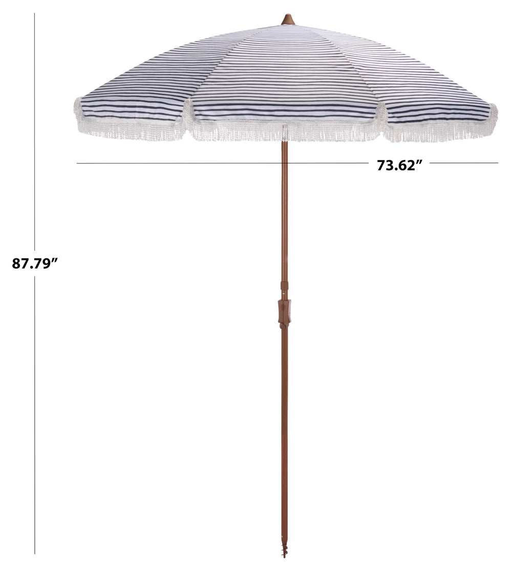SAFAVIEH umbrella in patio setting providing stylish sun protection benefit