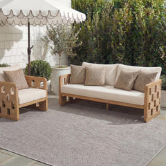 SAFAVIEH Courtyard front view showing beige brown pattern and durable finish for style