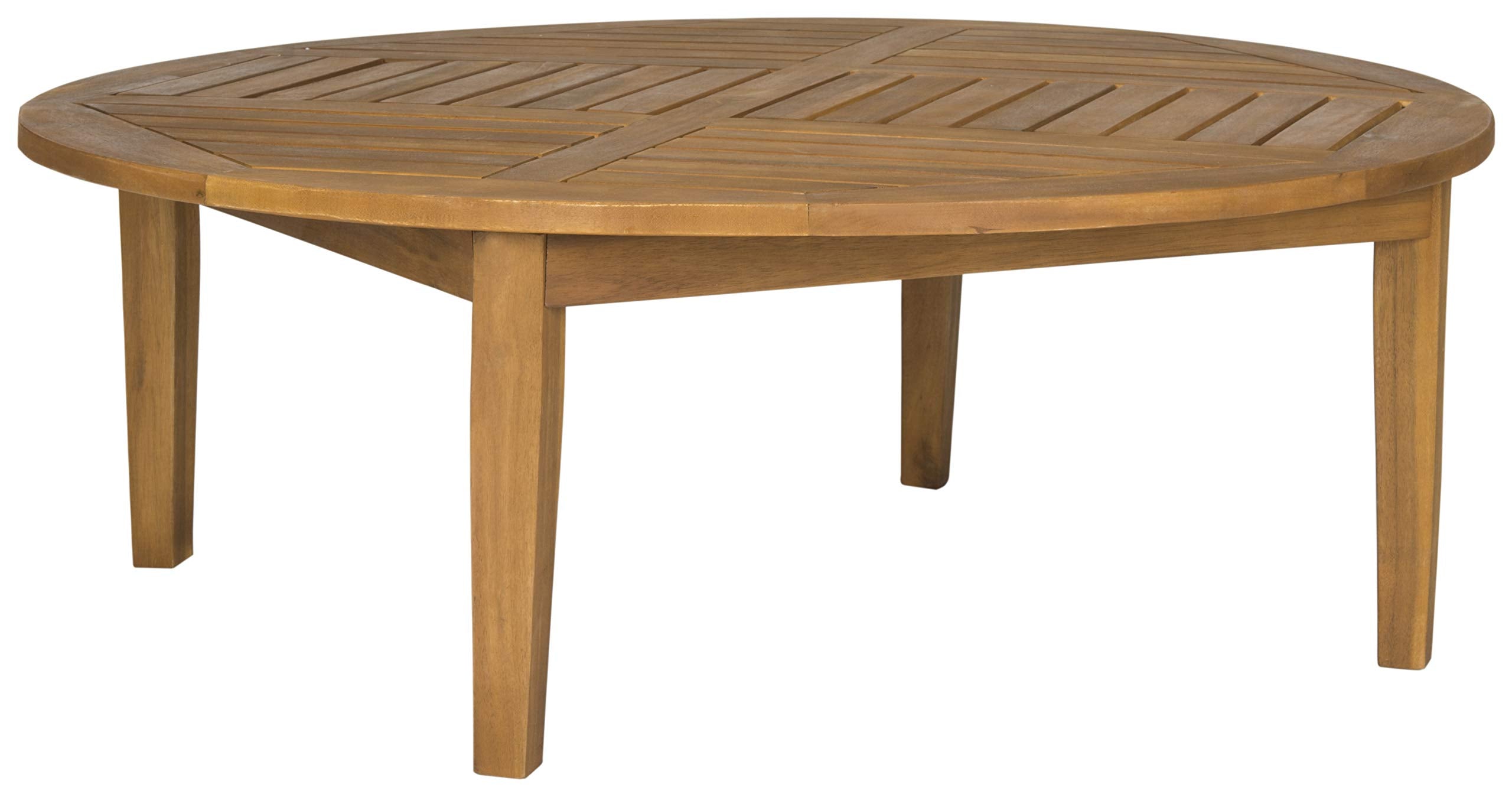 Safavieh Danville leg and joinery detail, highlights sturdy acacia construction benefit