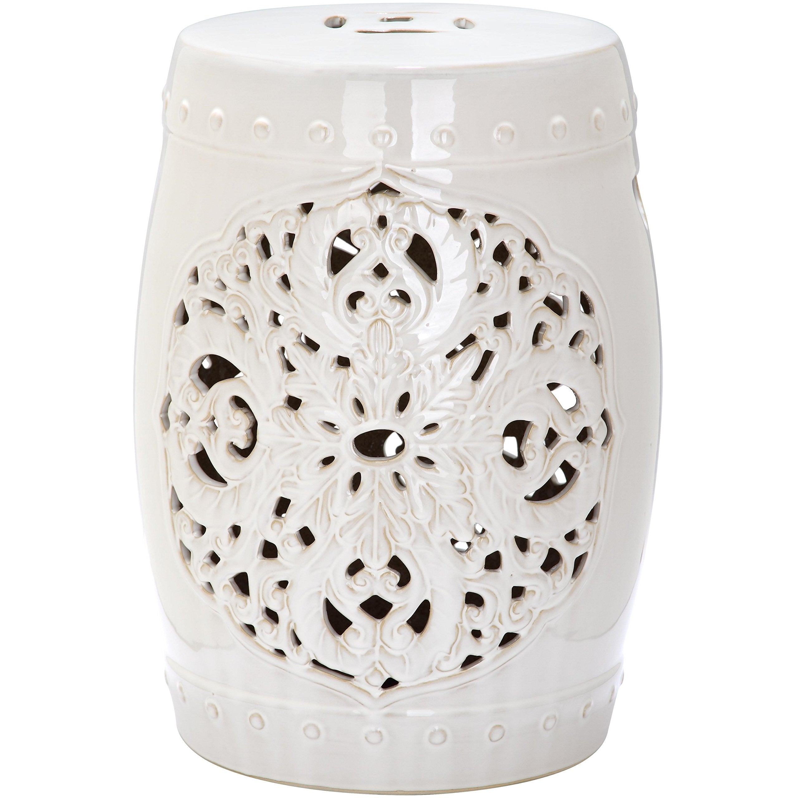 SAFAVIEH Flora close-up of hand-painted glaze highlighting artisan finish