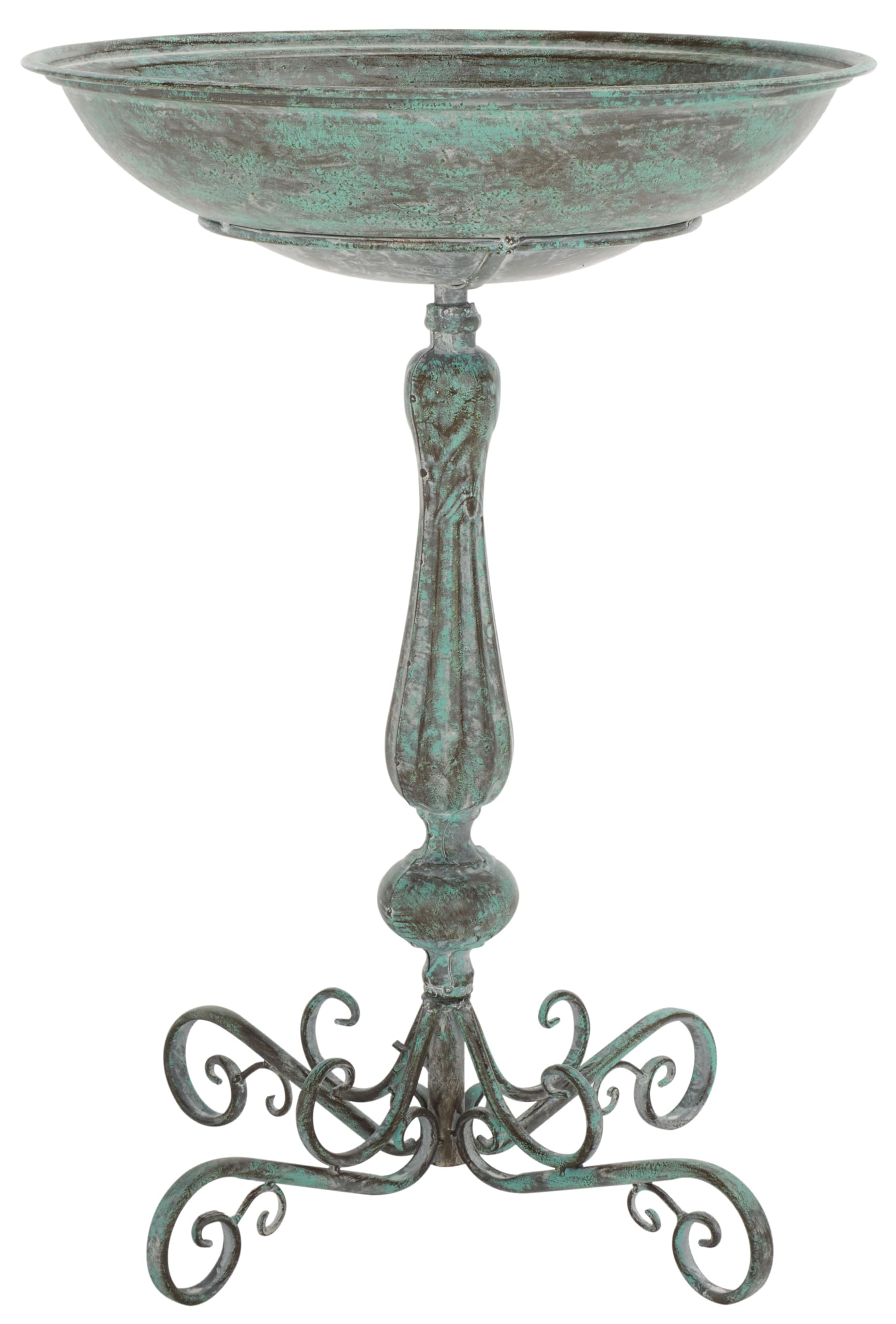 SAFAVIEH front view of bird bath showing elegant Victorian silhouette and curb appeal