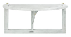 SAFAVIEH front view of Owens rail-mounted half table showing space-saving benefit