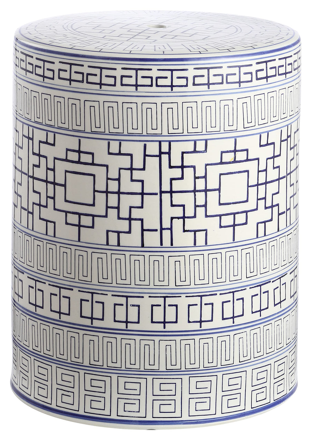 SAFAVIEH Parri front view showing blue and white Chinoiserie pattern and stylish accent