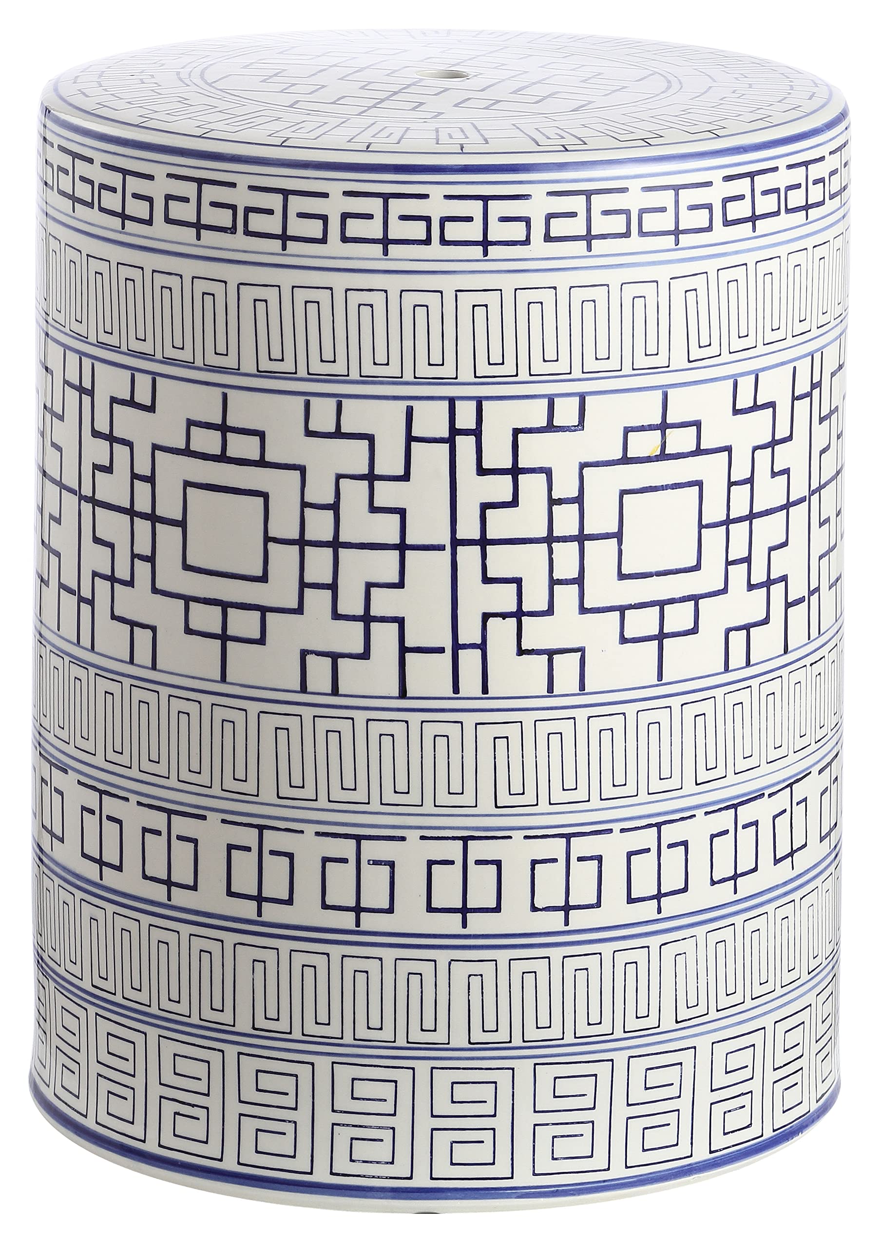 SAFAVIEH Parri close-up of top drainage hole and glazed ceramic finish for outdoor use