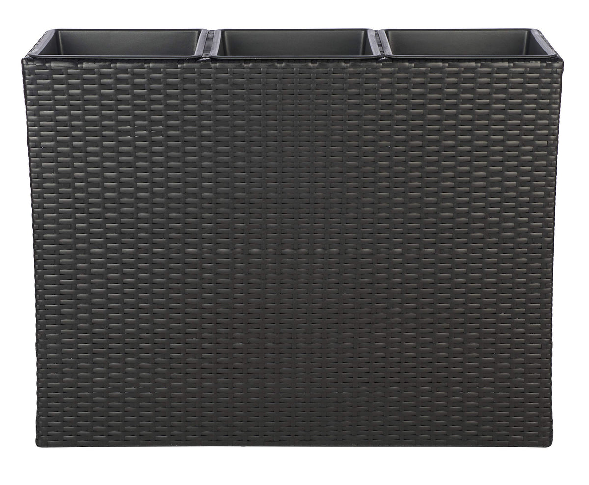 SAFAVIEH Rita front view showing three-tier plant display and space-saving benefit